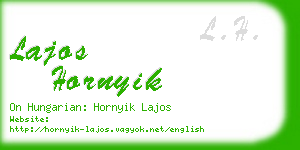 lajos hornyik business card